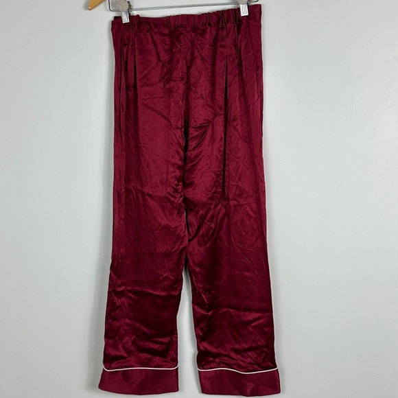 LilySilk 100% Silk Mulberry Pure Womens Wide Leg Pants Burgundy Womens Small S - Picture 15 of 15
